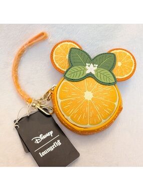 Loungefly Disney Orange Slice Minnie Ears Wristlet - Orange, Green, Yellow